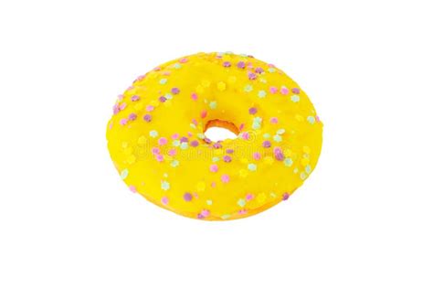 Yummy Amarillo Donut Aislado En Blanco Imagen De Archivo Imagen De