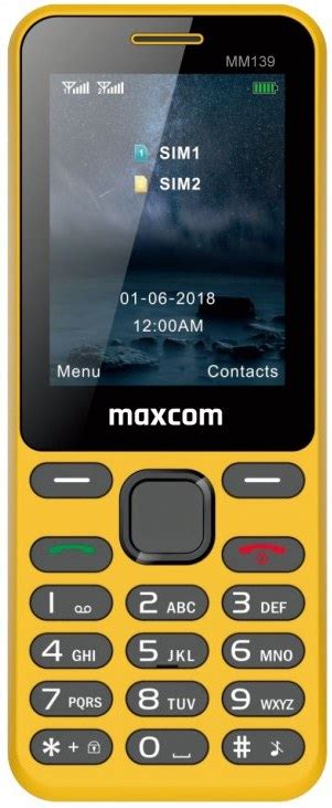 MAXCOM MM139 Mobilný telefón DUAL Sim žltý VÝPREDAJ