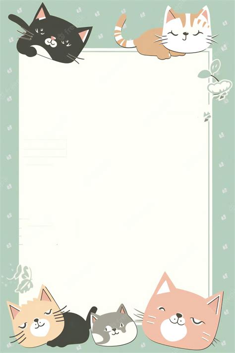 Premium Photo | A border with cats and flowers and the words " cat " on it