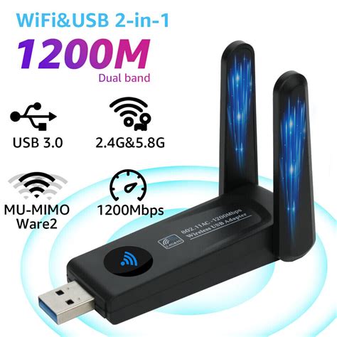 Usb Pc Wifi Adapter Wlan Stick Mbps Ghz Dual Band Dongle