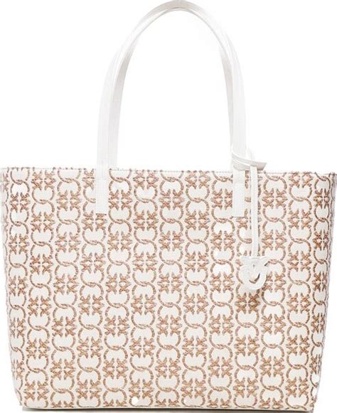 Pinko Love Birds Jacquard Logo Charm Tote Bag Shopstyle