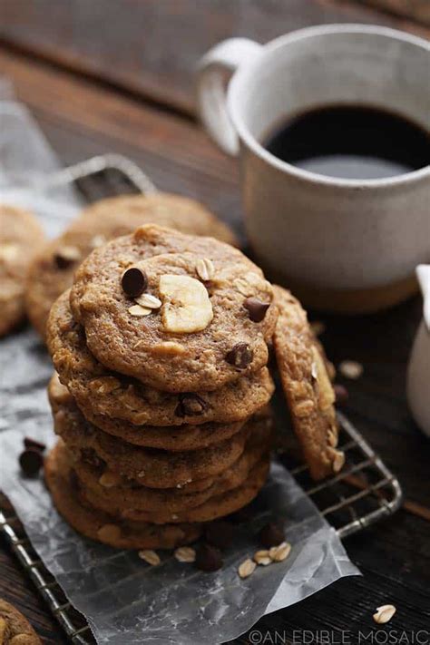 Easy 1 Bowl Chewy Double Banana Chocolate Chip Cookies Recipe An Edible Mosaic™