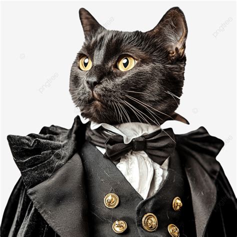 Elegant Cat Dressed Up In Costume Cat Costume Elegant Png