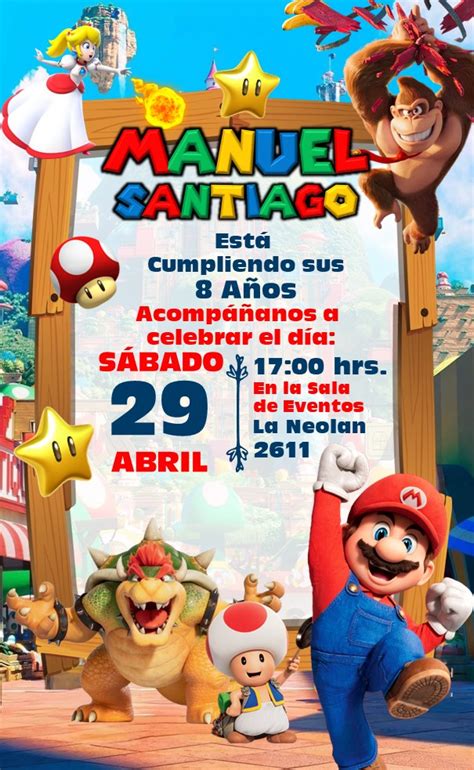 Invitaci N De Mario Bros La Pel Cula Editable Gratis Robnei Blog