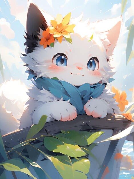 Cute Cat Anime Art Styles Premium Ai Generated Image