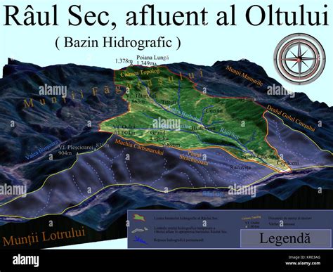 Harta 3d Pentru Bazinul Hidrografic Al Raului Sec Afluent Al Oltului