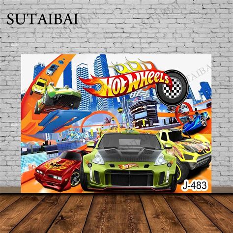 Hot Wheels Birthday Party Backdrop Tabletop Wild Hot Racer Car Birthday