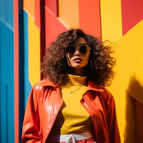 Premium Photo A Woman With Curly Hair Wearing Sunglasses And An