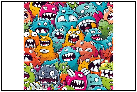 Monster Characters Graffiti Pattern Graphic by Forhadx5 · Creative Fabrica