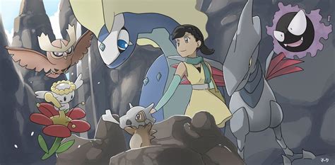 an animated image of pokemon and their friends in front of some ...