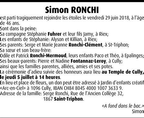 Simon Ronchi Hommages