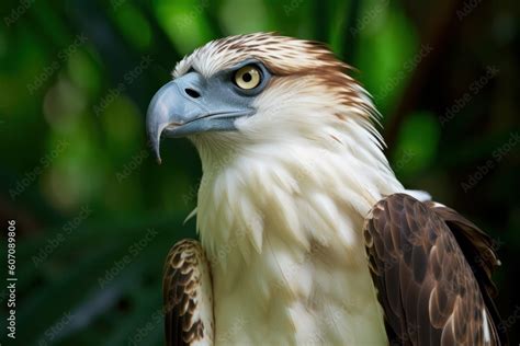 Philippine Eagle close up. a critically endangered bird and one of the ...