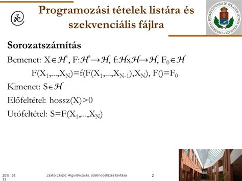 Algoritmizálás adatmodellezés tanítása 4 előadás ppt letölteni