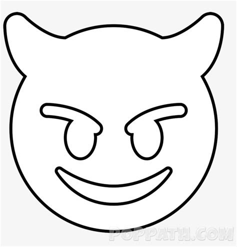 How To Draw A Face Horns Emoji - Emojis Drawing - Free Transparent PNG ...