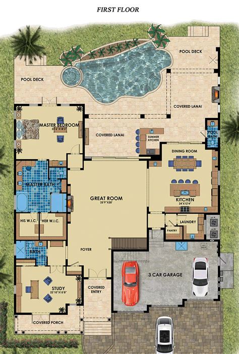 Florida Mediterranean House Plan 71538 | Florida house plans ...