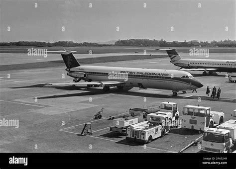 A Vintage Black And White Photograph Taken At Manchester Airport