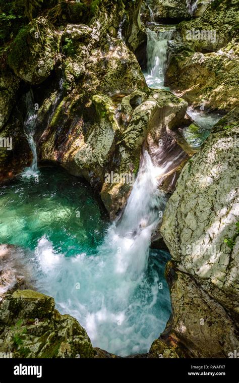 Idyllic Mountain River In Lepena Valley Soca Bovec Slovenia Sunik