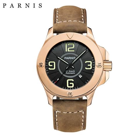 Parnis Reloj Mec Nico Autom Tico Para Hombre Pulsera Con Correa De