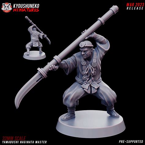 Japanese Yamabushi Naginata Master Resin 3d Printed Miniatures