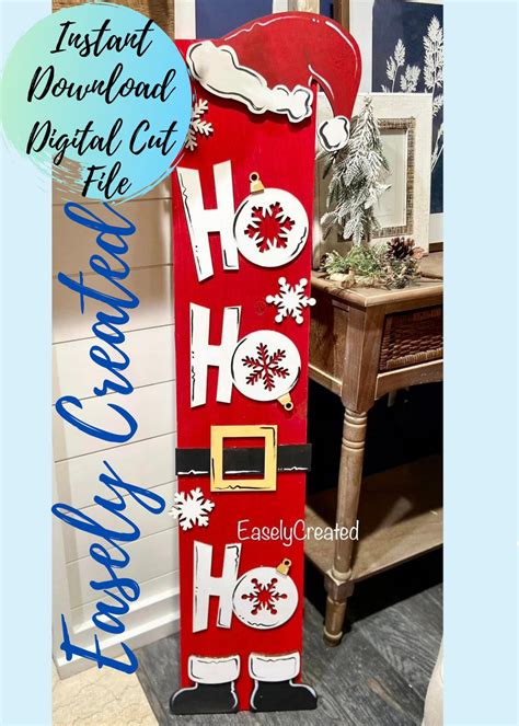 Merry Christmas Porch Leaner Sign Svg File Holiday Porch Sign Etsy Canada