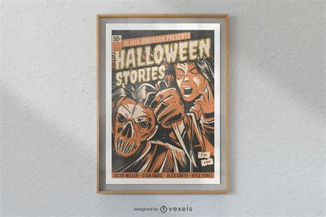 Vintage Slasher Horror Movie Poster Design Vector Download