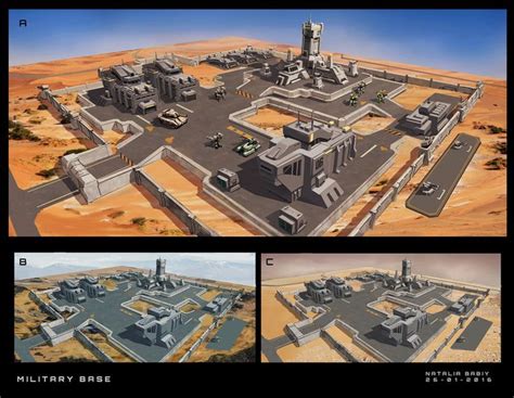 Artstation Military Base Natalia Babiy Military Base Sci Fi City