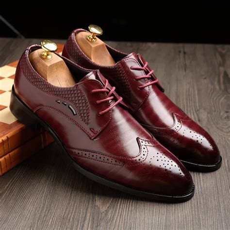 Derby Zapatos Italianos De Punta Estrecha Para Hombre Calzado Formal