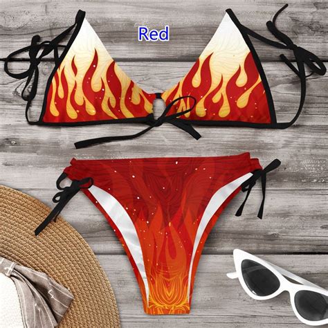 Anime Demon Slayer Sexy Bikini Conjunto De Impresi N Traje De Ba O