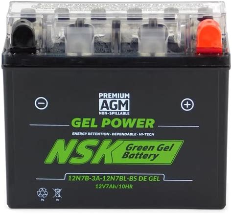 Batería Nsk De Gel 12n7bl Bs Para Moto Honda Cgl125 Tool Vento Crossmax 200 Italika Dm200