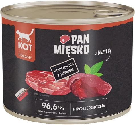 PAN MIĘSKO Wieprzowina z Jeleniem dla kota 200g 5904463130975 4 98