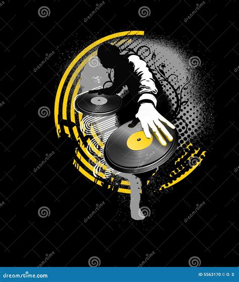 Dj mix - yellow and black stock vector. Illustration of object - 5563170