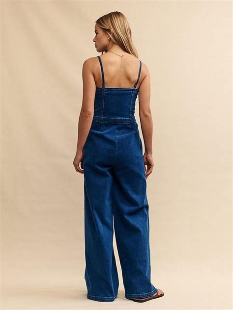 Nobodys Child Nobodys Child Newquay Bandeau Denim Jumpsuit Blue