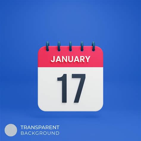 Premium Psd January Realistic Calendar Icon 3d Illustration Date