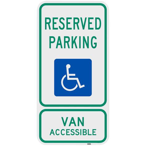 Lavex Handicapped Reserved Parking Van Accessible Diamond Grade