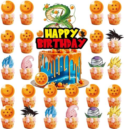 Amazon 25Pcs Goku Cake Toppers Goku Birthday Party Supplies Goku