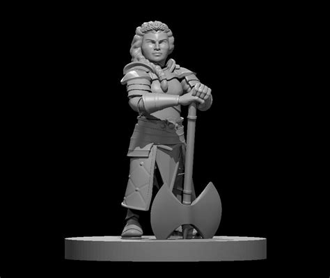 Dwarf Female Paladin 28mm Scale Miniature for D&D, Shapeways, Pathfinder and Other Table Top ...