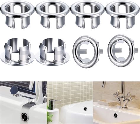 Zhehao Pieces Sink Overflow Ring Kitchen Bathroom Basin Trim Bath