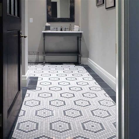 Marble Hexagon Mosaic Bath Floor The Tilery