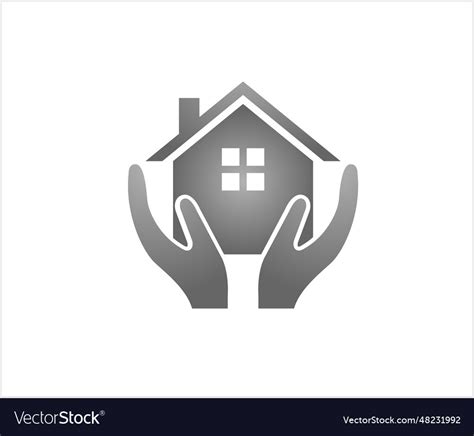 Creativez Hands Holding House Logo Design Vector Image