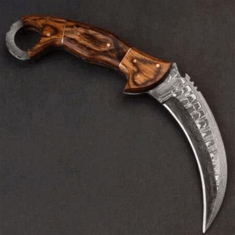 Custom Handmade Damascus Steel Karambit Knife Hunting Kamarbit