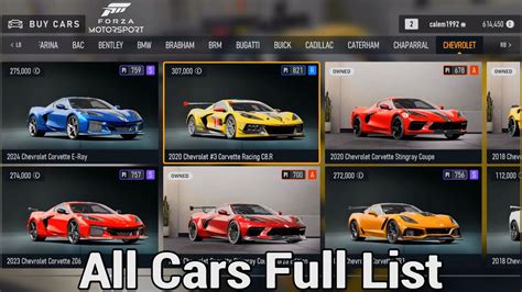 Forza Motorsport All Cars Full List Including Dlc Race Day