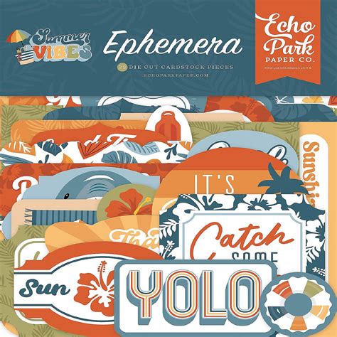 Echo Park Cardstock Ephemera 33pkg Icons Summer Vibes Oriental Trading