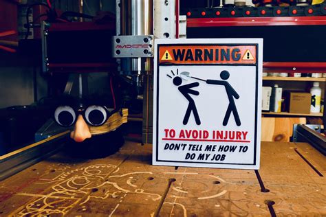 warning sign cut    cnc projects avid cnc community