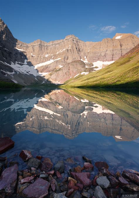 Cracker Lake Reflection Glacier National Park Montana Mountain