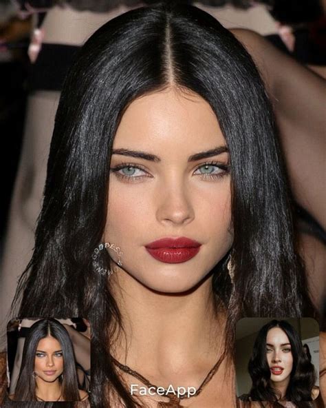 An Image Of A Woman With Blue Eyes And Long Black Hair Before And