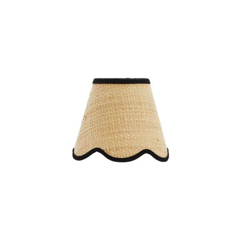 Raffia Scallop Candle Shade Black Trim Candle Shades Black