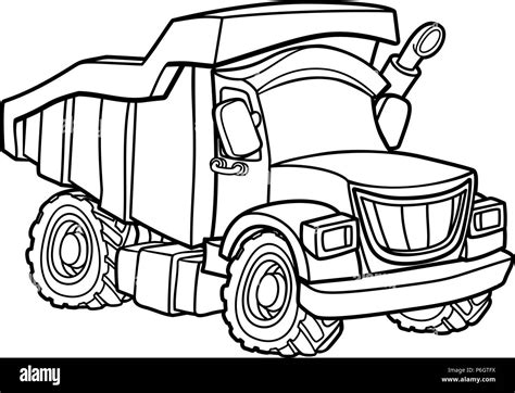 Dump Truck Black And White Clipart