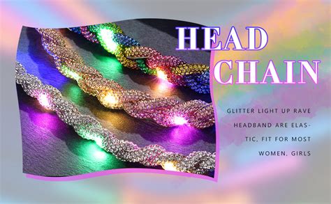 Amazon JEAIRTS Light Up Headbands Glowing Led Rhinestone