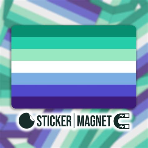 New Mlm Gay Male Pride Flag Vinyl Waterproof Sticker Or Etsy