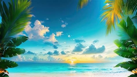 Premium Photo | Palm trees on the beach wallpaper